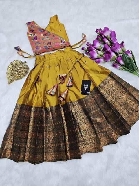 NEW LAUNCING PAITHANI KIDS LEHENGA CHOLI kanjivaram silk Kids wear distributors in Surat